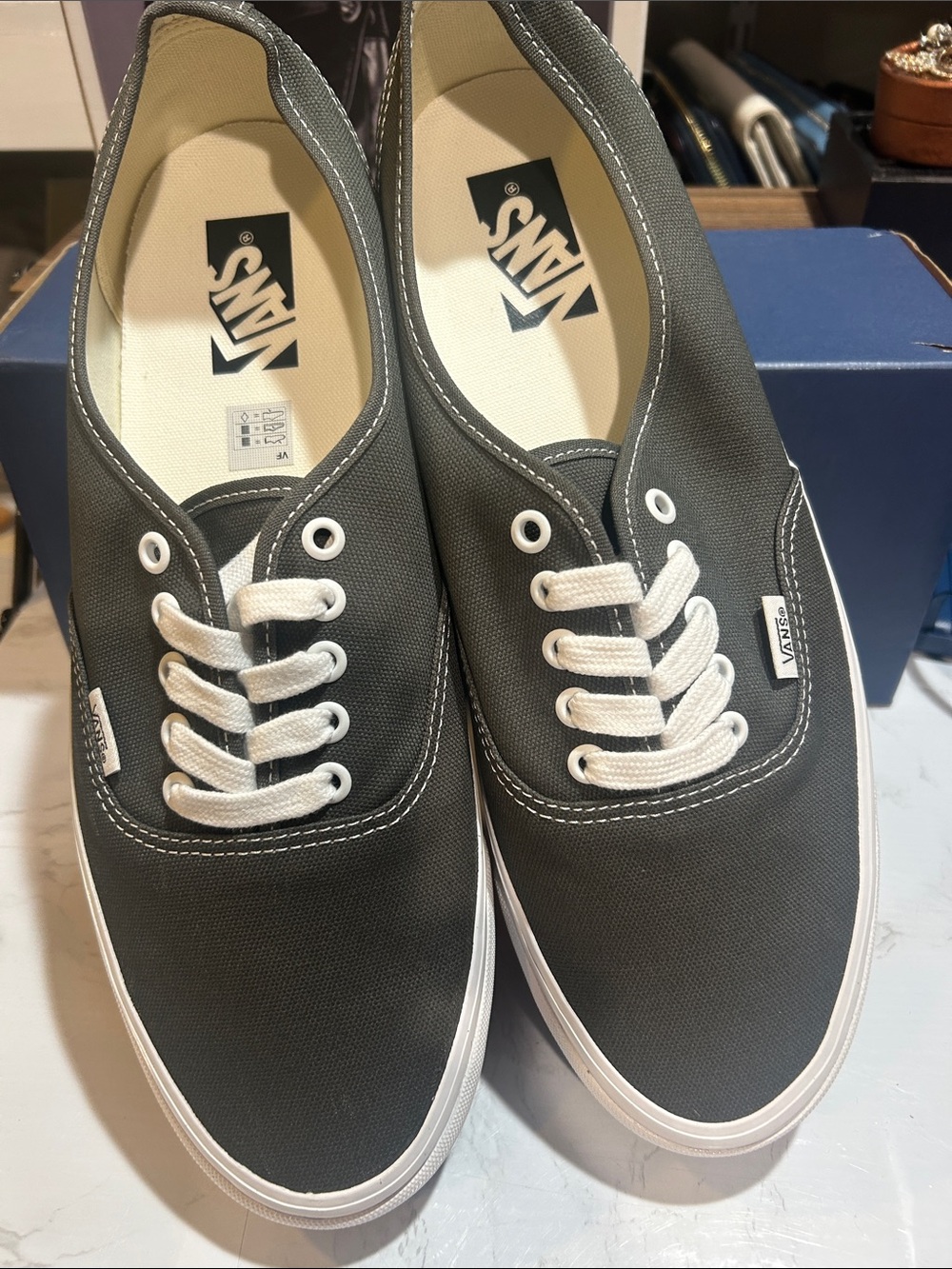 Vans Men’s Lx Authentic Reissue 44 Canvas Sneakers - Charcoal Gray/White